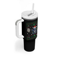 Funny Dragon Throwing Dart Tumbler With Handle Ugly Christmas Dart Player Gift - Wonder Print Shop