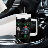 Funny Dragon Throwing Dart Tumbler With Handle Ugly Christmas Dart Player Gift - Wonder Print Shop