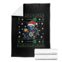 Ugly Christmas Dragon Dart Player Throw Blanket Gift For Dartist - Wonder Print Shop
