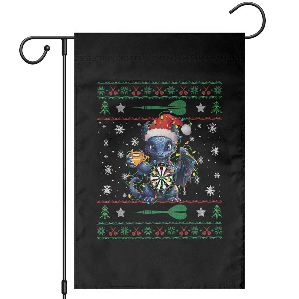 Ugly Christmas Dragon Dart Player Garden Flag Gift For Dartist - Wonder Print Shop