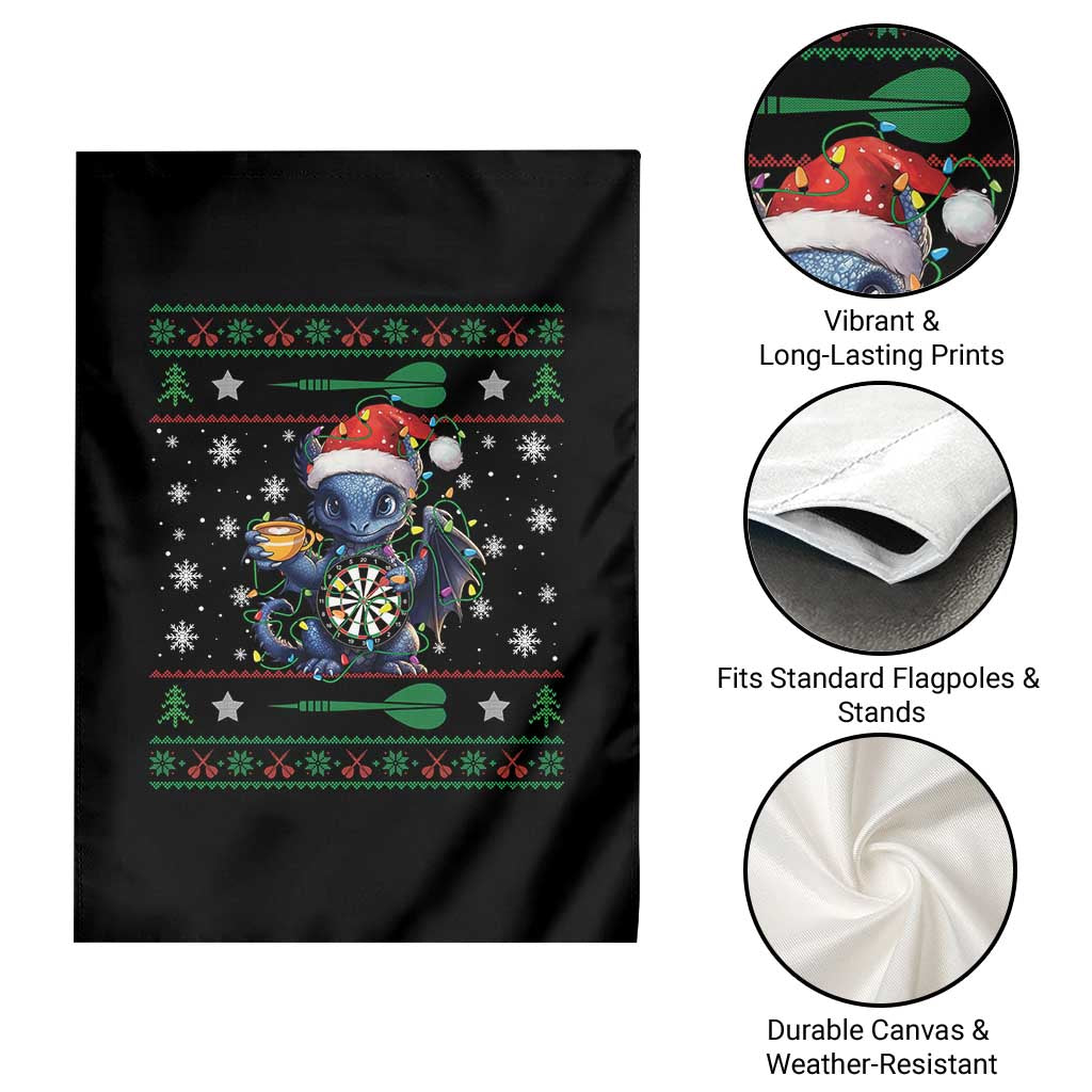 Ugly Christmas Dragon Dart Player Garden Flag Gift For Dartist - Wonder Print Shop