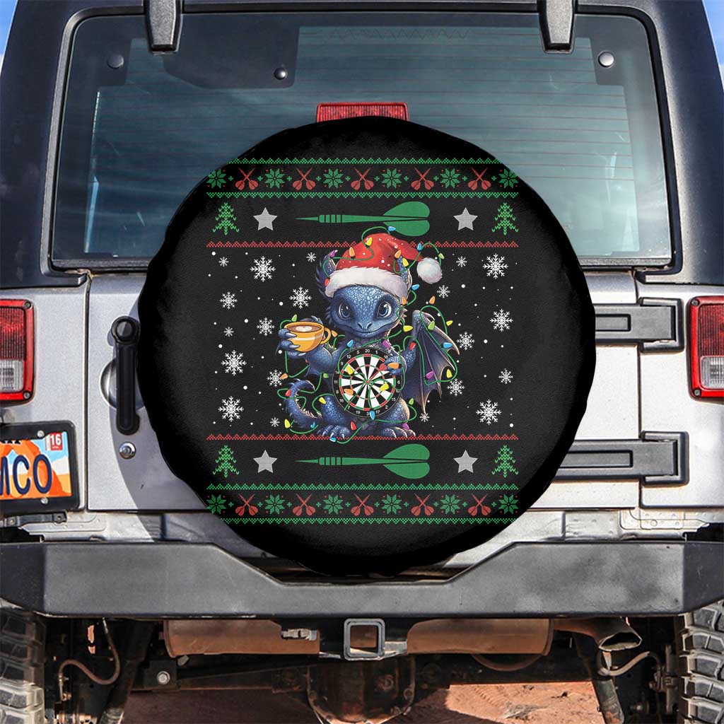 Ugly Christmas Dragon Dart Player Spare Tire Cover Gift For Dartist - Wonder Print Shop
