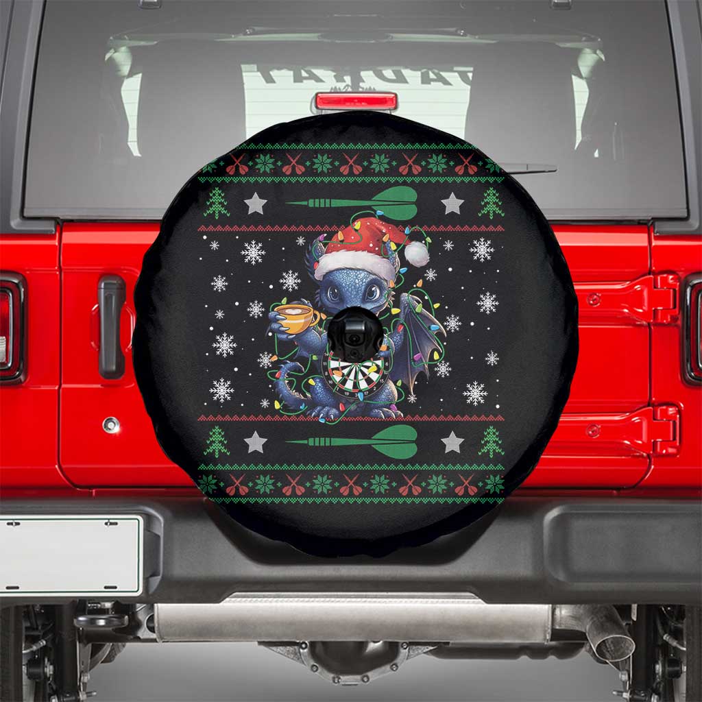 Ugly Christmas Dragon Dart Player Spare Tire Cover Gift For Dartist - Wonder Print Shop