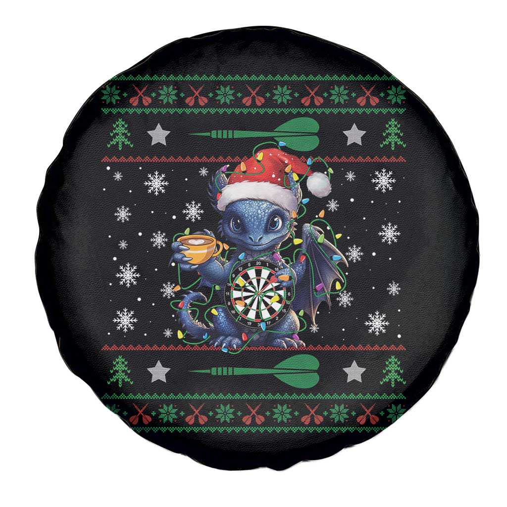 Ugly Christmas Dragon Dart Player Spare Tire Cover Gift For Dartist - Wonder Print Shop