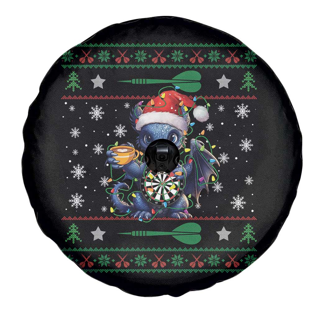 Ugly Christmas Dragon Dart Player Spare Tire Cover Gift For Dartist - Wonder Print Shop