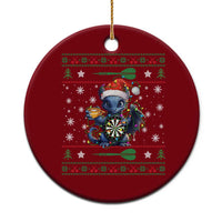 Ugly Christmas Dragon Dart Player Ceramic Ornament Gift For Dartist - Wonder Print Shop