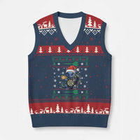 Ugly Xmas Dragon Dart Player V-Neck Knit Sweater Vest Gift For Dartist - Wonder Print Shop