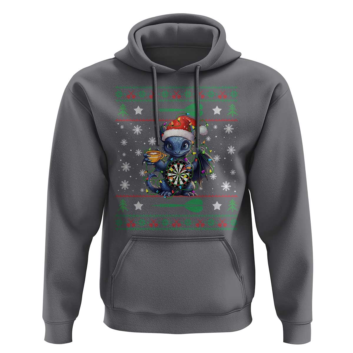 Ugly Christmas Dragon Dart Player Hoodie Gift For Dartist - Wonder Print Shop
