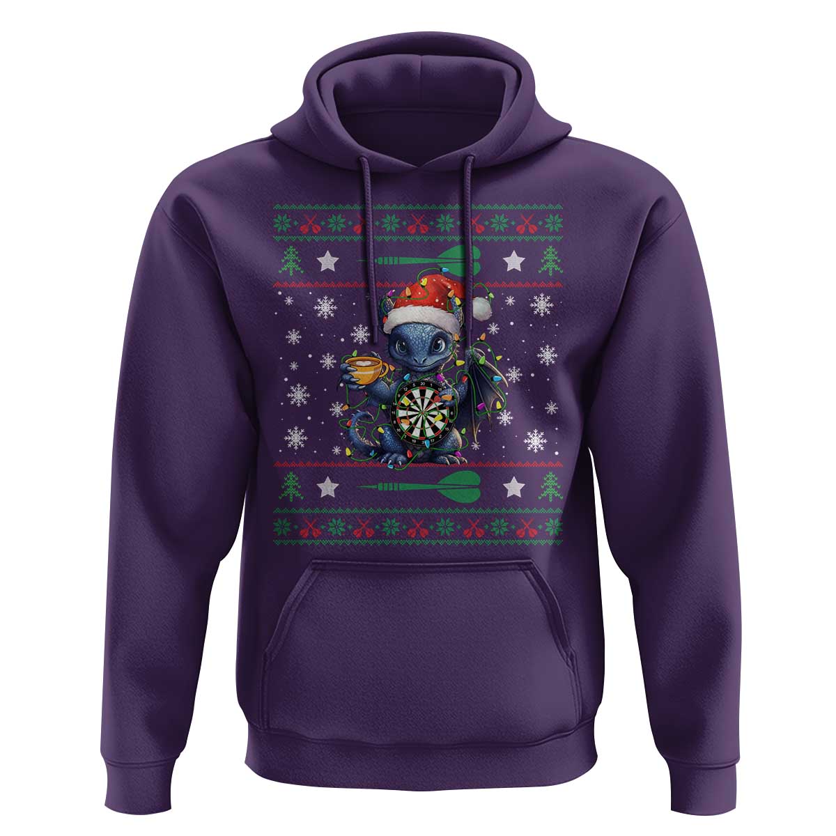 Ugly Christmas Dragon Dart Player Hoodie Gift For Dartist - Wonder Print Shop