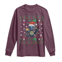 Ugly Christmas Dragon Dart Player Long Sleeve Shirt Gift For Dartist - Wonder Print Shop