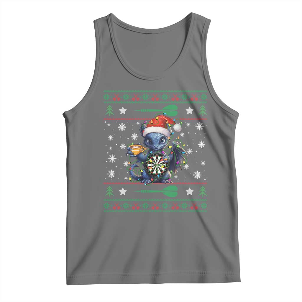 Ugly Christmas Dragon Dart Player Tank Top Gift For Dartist - Wonder Print Shop