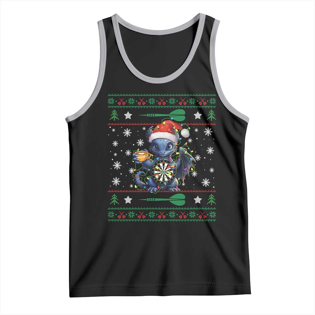 Ugly Christmas Dragon Dart Player Tank Top Gift For Dartist - Wonder Print Shop
