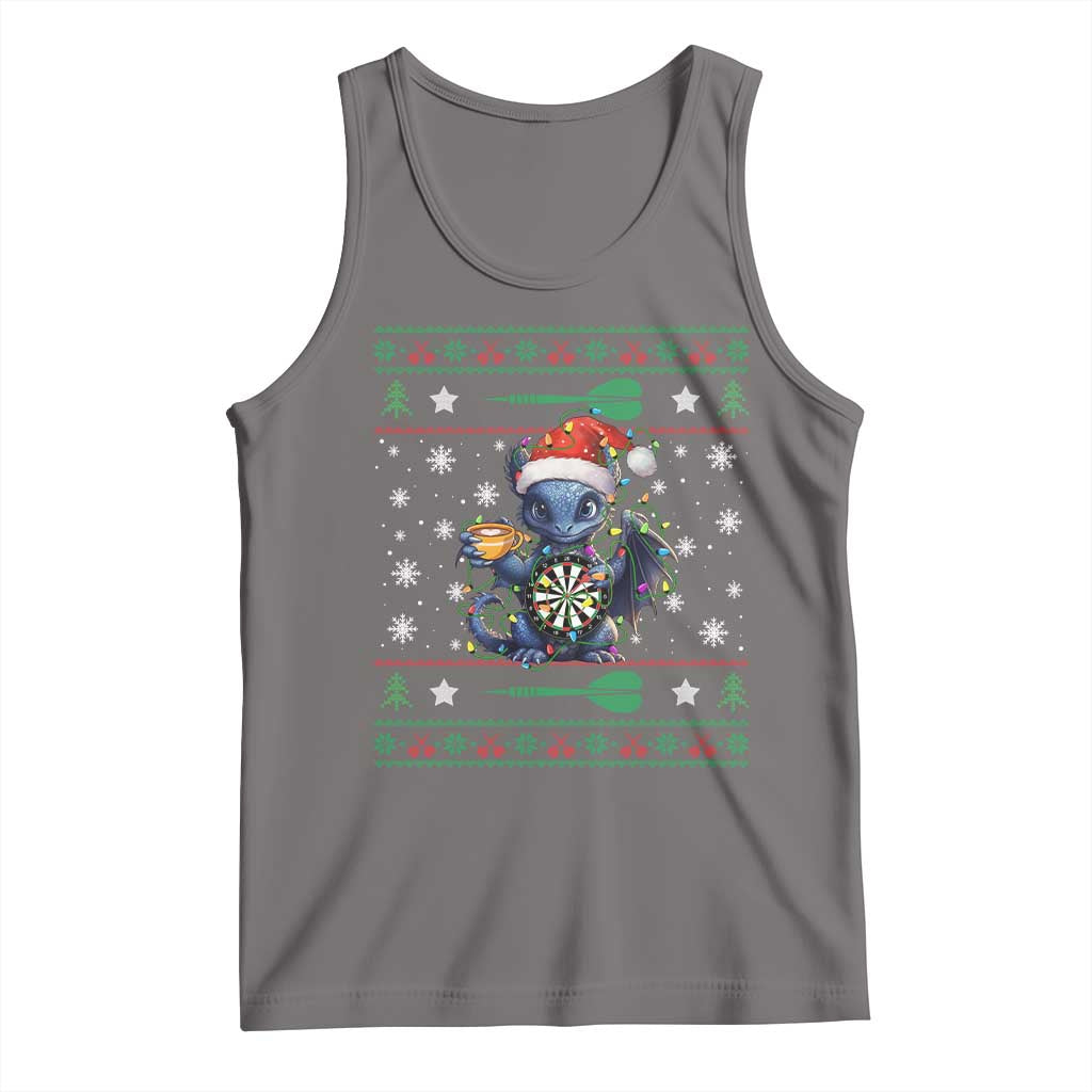 Ugly Christmas Dragon Dart Player Tank Top Gift For Dartist - Wonder Print Shop