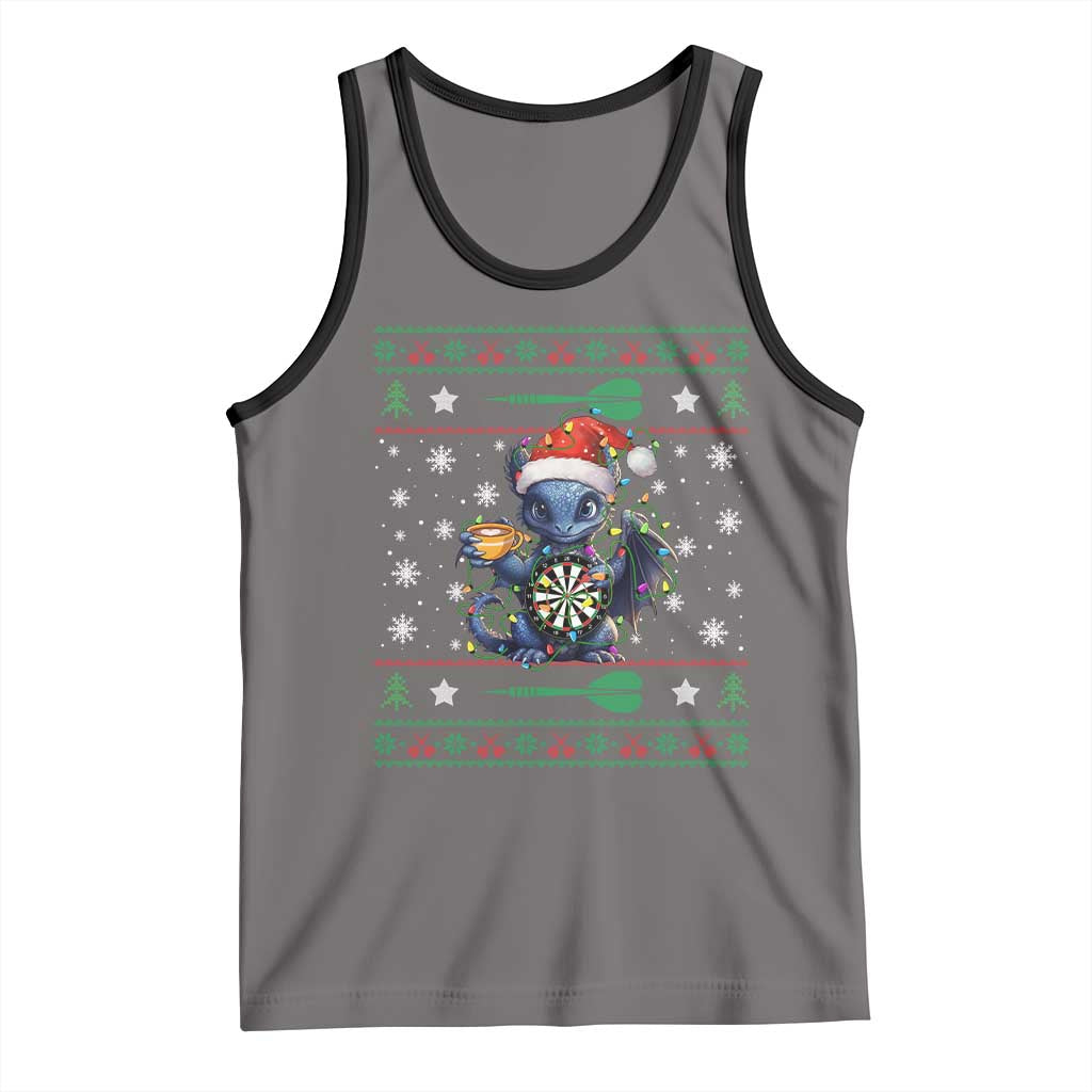 Ugly Christmas Dragon Dart Player Tank Top Gift For Dartist - Wonder Print Shop