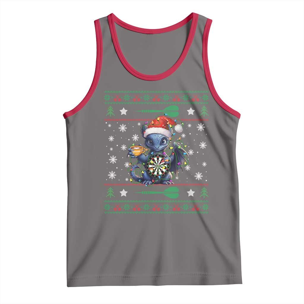 Ugly Christmas Dragon Dart Player Tank Top Gift For Dartist - Wonder Print Shop