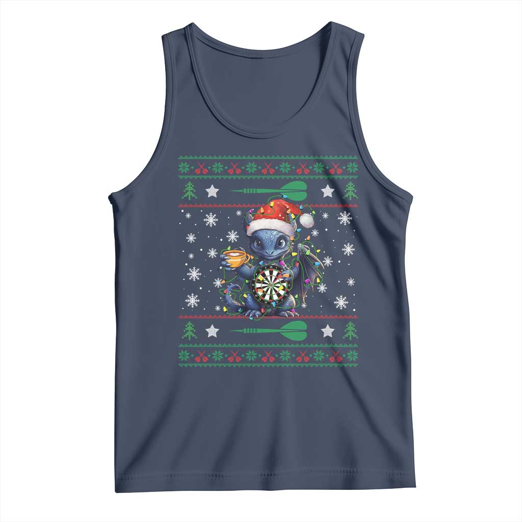 Ugly Christmas Dragon Dart Player Tank Top Gift For Dartist - Wonder Print Shop