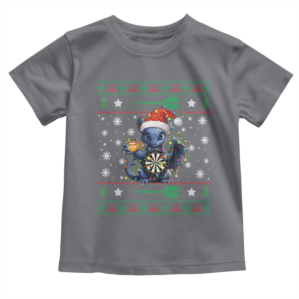 Ugly Christmas Dragon Dart Player Toddler T Shirt Gift For Dartist - Wonder Print Shop