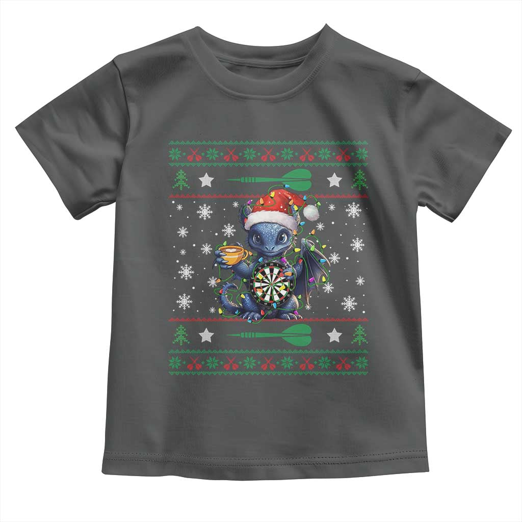 Ugly Christmas Dragon Dart Player Toddler T Shirt Gift For Dartist - Wonder Print Shop