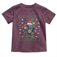 Ugly Christmas Dragon Dart Player Toddler T Shirt Gift For Dartist - Wonder Print Shop