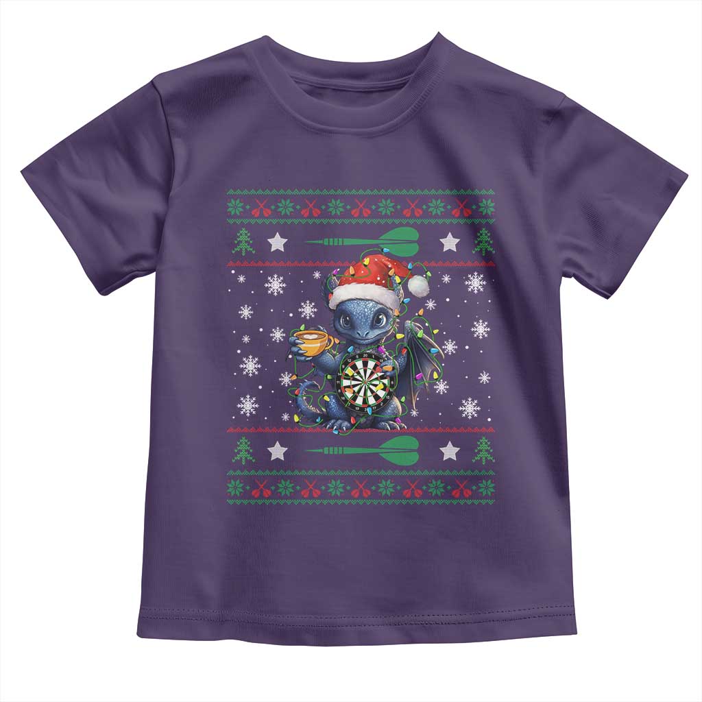 Ugly Christmas Dragon Dart Player Toddler T Shirt Gift For Dartist - Wonder Print Shop