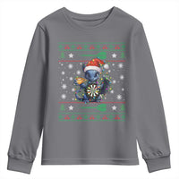 Ugly Christmas Dragon Dart Player Youth Sweatshirt Gift For Dartist - Wonder Print Shop