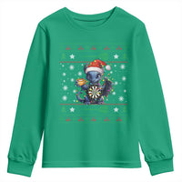 Ugly Christmas Dragon Dart Player Youth Sweatshirt Gift For Dartist - Wonder Print Shop