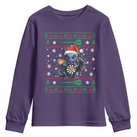 Ugly Christmas Dragon Dart Player Youth Sweatshirt Gift For Dartist - Wonder Print Shop