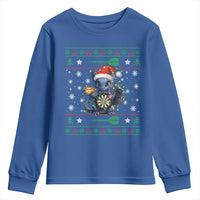 Ugly Christmas Dragon Dart Player Youth Sweatshirt Gift For Dartist - Wonder Print Shop