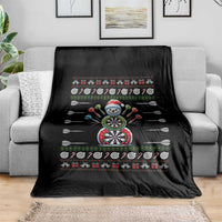 Funny Snowman Dartboard Throw Blanket Dartist Ugly Christmas Gift - Wonder Print Shop