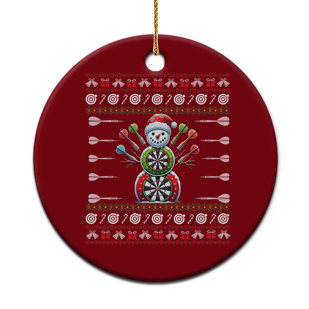 Funny Snowman Dartboard Ceramic Ornament Dartist Ugly Christmas Gift - Wonder Print Shop
