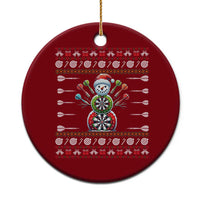 Funny Snowman Dartboard Ceramic Ornament Dartist Ugly Christmas Gift - Wonder Print Shop