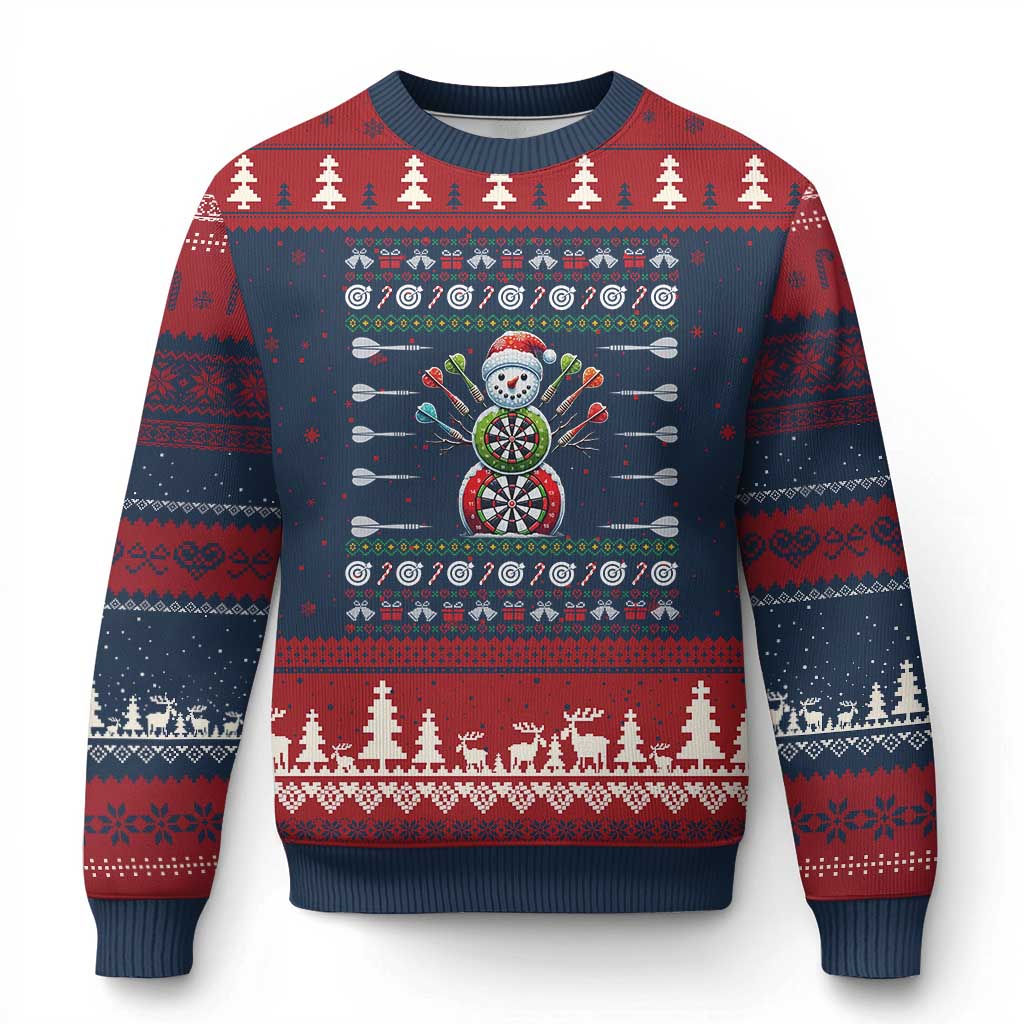 Funny Snowman Dartboard Ugly Christmas Sweater Dartist Ugly Xmas Gift - Wonder Print Shop