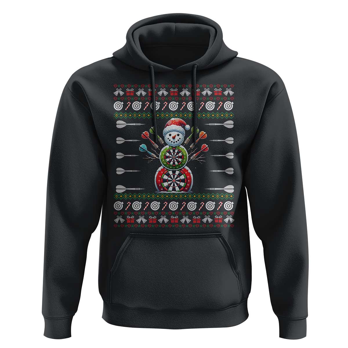 Funny Snowman Dartboard Hoodie Dartist Ugly Christmas Gift - Wonder Print Shop