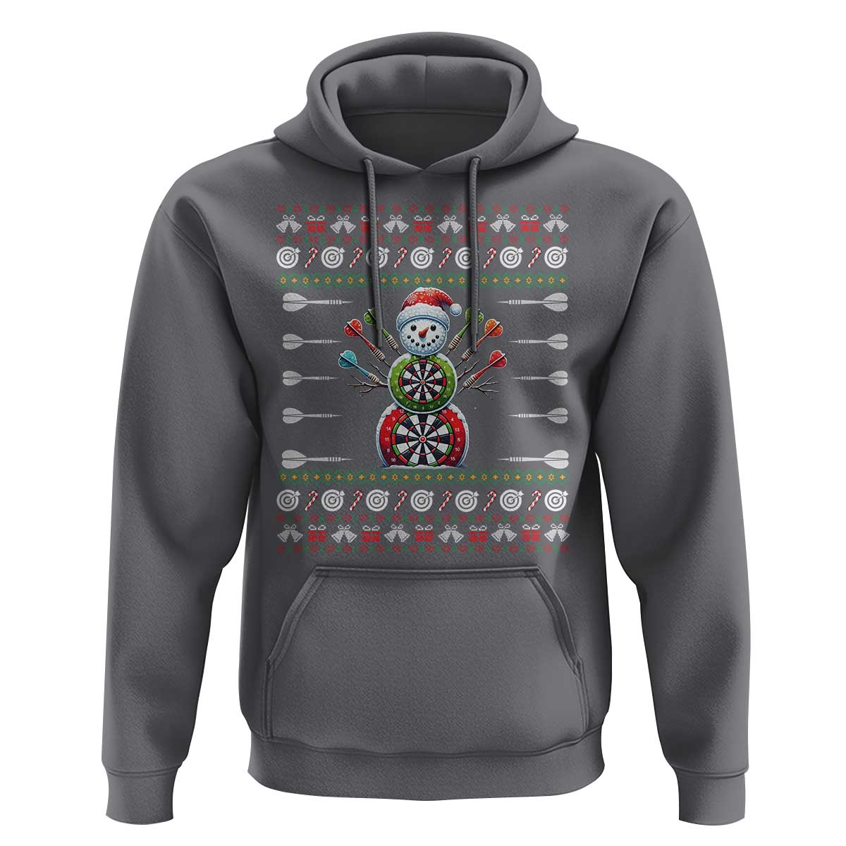 Funny Snowman Dartboard Hoodie Dartist Ugly Christmas Gift - Wonder Print Shop