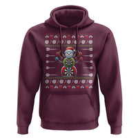 Funny Snowman Dartboard Hoodie Dartist Ugly Christmas Gift - Wonder Print Shop