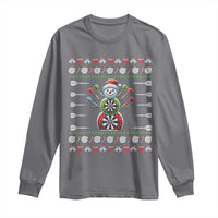 Funny Snowman Dartboard Long Sleeve Shirt Dartist Ugly Christmas Gift - Wonder Print Shop