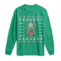 Funny Snowman Dartboard Long Sleeve Shirt Dartist Ugly Christmas Gift - Wonder Print Shop