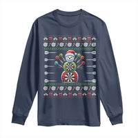 Funny Snowman Dartboard Long Sleeve Shirt Dartist Ugly Christmas Gift - Wonder Print Shop