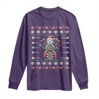 Funny Snowman Dartboard Long Sleeve Shirt Dartist Ugly Christmas Gift - Wonder Print Shop