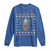 Funny Snowman Dartboard Long Sleeve Shirt Dartist Ugly Christmas Gift - Wonder Print Shop
