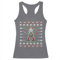 Funny Snowman Dartboard Racerback Tank Top Dartist Ugly Christmas Gift - Wonder Print Shop