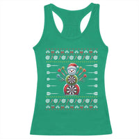 Funny Snowman Dartboard Racerback Tank Top Dartist Ugly Christmas Gift - Wonder Print Shop