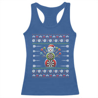 Funny Snowman Dartboard Racerback Tank Top Dartist Ugly Christmas Gift - Wonder Print Shop