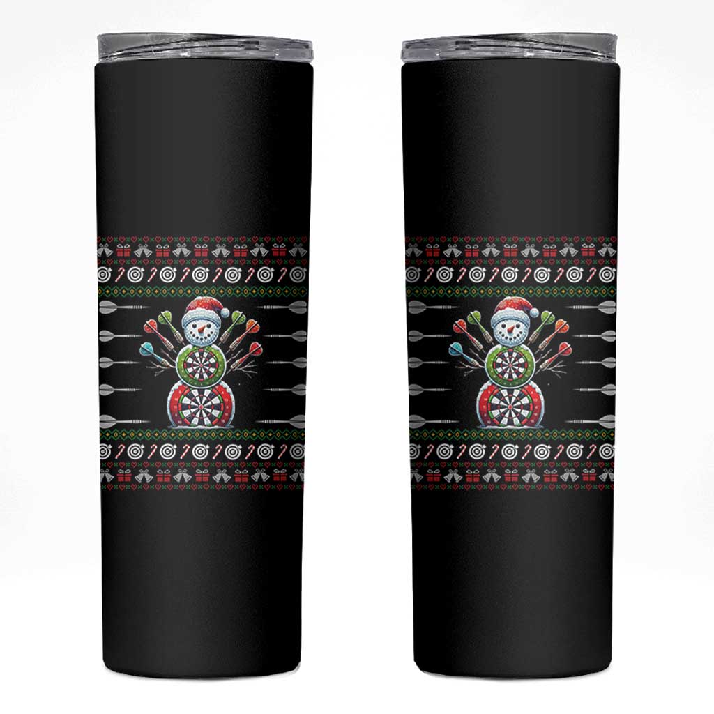 Funny Snowman Dartboard Skinny Tumbler Dartist Ugly Christmas Gift - Wonder Print Shop