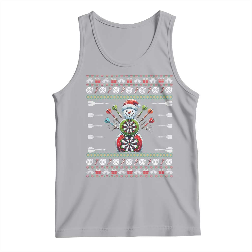 Funny Snowman Dartboard Tank Top Dartist Ugly Christmas Gift - Wonder Print Shop