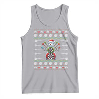 Funny Snowman Dartboard Tank Top Dartist Ugly Christmas Gift - Wonder Print Shop