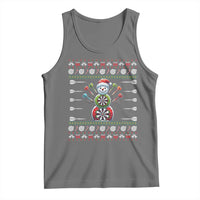 Funny Snowman Dartboard Tank Top Dartist Ugly Christmas Gift - Wonder Print Shop