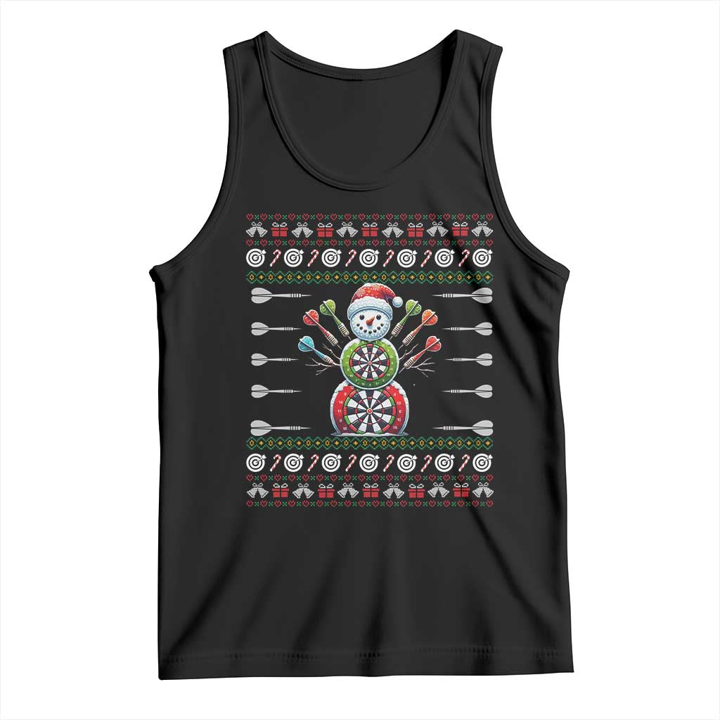 Funny Snowman Dartboard Tank Top Dartist Ugly Christmas Gift - Wonder Print Shop