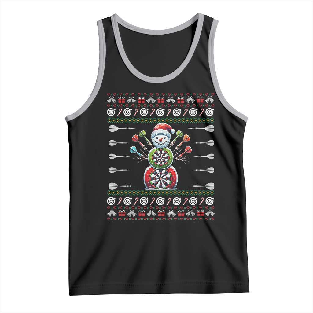 Funny Snowman Dartboard Tank Top Dartist Ugly Christmas Gift - Wonder Print Shop
