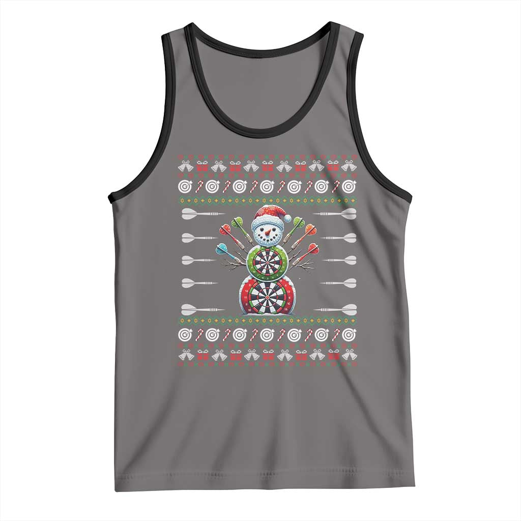 Funny Snowman Dartboard Tank Top Dartist Ugly Christmas Gift - Wonder Print Shop